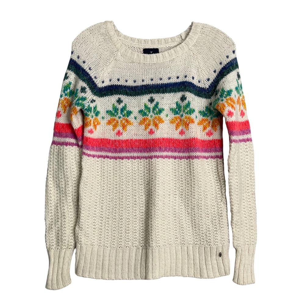 American Eagle Jegging Sweater Women's Size XS Rainbow‎ Fair Isle Knit Preppy